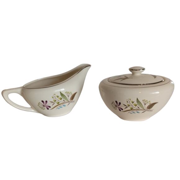 Edwin Knowles Porcelain 'Botany' Creamer and Sugar Set - Picture 2 of 8